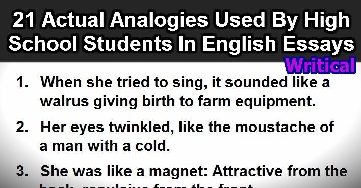 Analogy essay examples