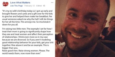 Father represents by example to his boys on how to treat a woman and this gets him viral. Father represents by example to his boys on how to treat a woman and this gets him viral.