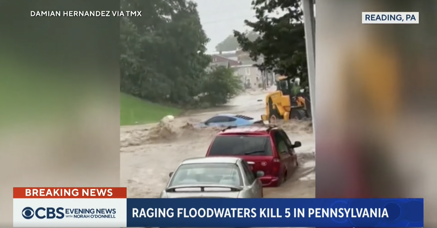 Floodwaters in Pennsylvania | Source: facebook.com/CBSNews