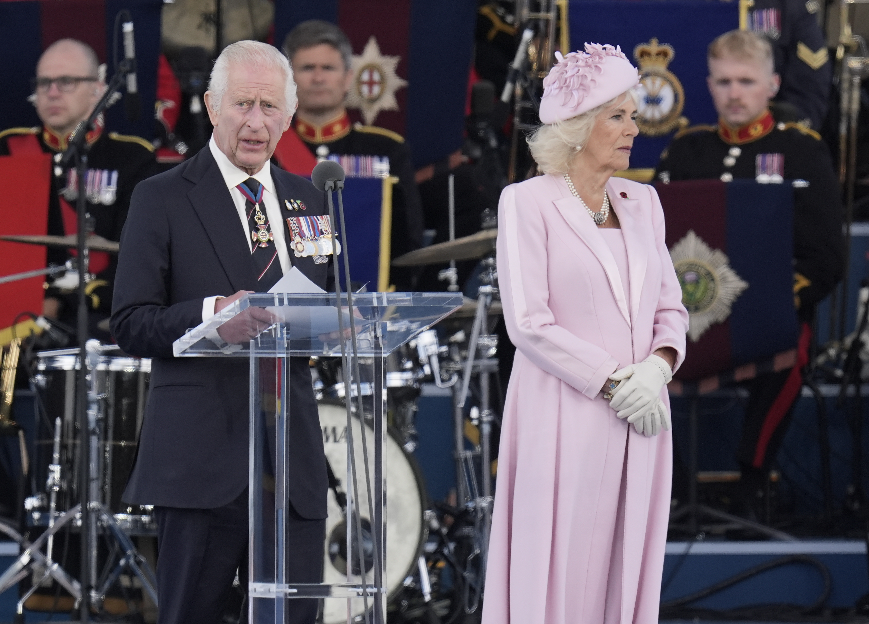 King Charles III, and Queen Camilla on June 5, 2024, in Portsmouth, England | Source: Getty Images