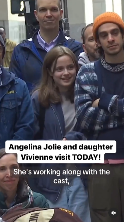 Vivienne Jolie-Pitt watches her mother, Angelina Jolie, being interviewed in the "Today" show for their musical "The Outsiders," dated May 2024. | Source: Instagram/todayshow