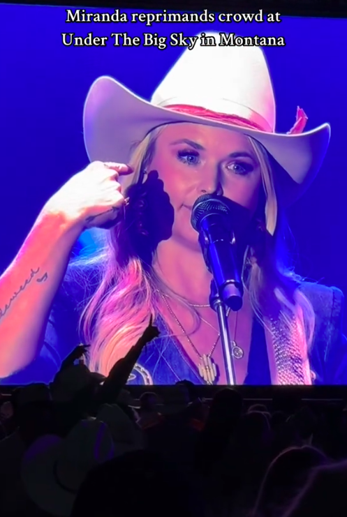 Miranda Lambert reprimanding the audience during her performance at the Montana Festival, posted on July 14, 2024 | Source: TikTok/misshollyallen